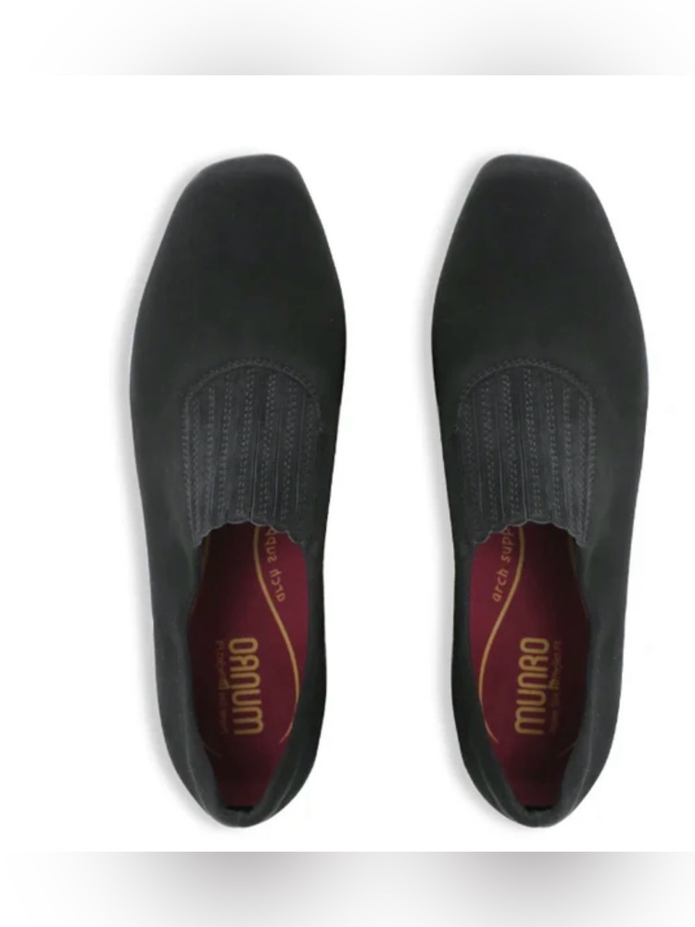 Munro Amara Black Suede Slip-On Loafers for women size 9 Narrow NEW NWT